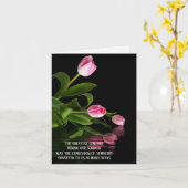 ピンクチューリップウォーター反射悔やみや弔慰ありがとう カード (黄色い花)