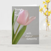 ピンクチューリップエスト悔やみや弔慰 カード (黄色い花)