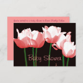 ピンクチューリップカスタムベビーシャワー招待状 招待状 (正面/裏面)