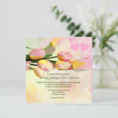 ピンクチューリップカスタム結婚式招待状 招待状 (スタンド正面)