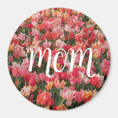 ピンクチューリップガーデンマママグネット マグネット (正面)