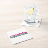 ピンクチューリップグローブ紙コースター スクエアペーパーコースター (インサイチュ)