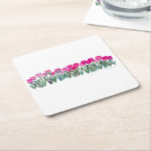 ピンクチューリップグローブ紙コースター スクエアペーパーコースター (アングル)