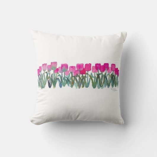 ピンクチューリップグローブ クッション (正面)