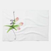 ピンクチューリップス水彩キッチンタオル キッチンタオル (横)