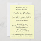 ピンクチューリップス追悼式発表 招待状 (裏面)