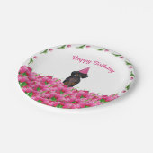 ピンクチューリップダックシュント紙プレート ペーパープレート (アングル)