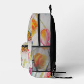 ピンクチューリップチューリップウォーターカラーガールズバックパック プリントバックパック (右)