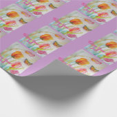ピンクチューリップチューリップフローラ水彩ラッピング紙 ラッピングペーパー (角)
