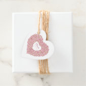 ピンクチューリップハート感謝していアートユー結婚式の引き出物ラベル フェイバータグ (インサイチュ)