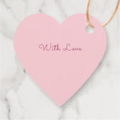 ピンクチューリップハート感謝していアートユー結婚式の引き出物ラベル フェイバータグ (裏面)