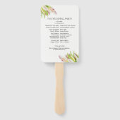 ピンクチューリップパーソナライズされたプログラム庭園の結婚式 ハンドファン (裏面)