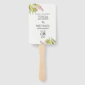 ピンクチューリップパーソナライズされた庭園の結婚式 ハンドファン (裏面)