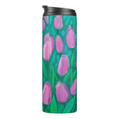 ピンクチューリップフィールド、春の花絵画フローラ タンブラー (回転右)