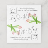 ピンクチューリップフォト共有折り畳みテーブルカード#hashtag プレイスカード (外部開封)