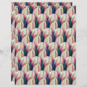 ピンクチューリップフラワースクレーブック紙 (正面/裏面)