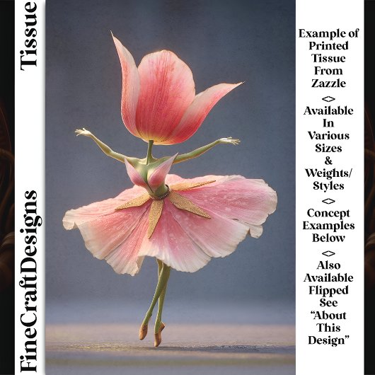 ピンクチューリップフラワーフェアリーBallerina DJ7L Decompage 薄葉紙