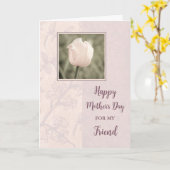 ピンクチューリップフレンドハッピーマザーズデイカード カード (黄色い花)