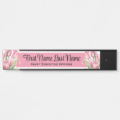 ピンクチューリップフローラオフィスドアシンボルや象徴名プレート サインプレート (正面)