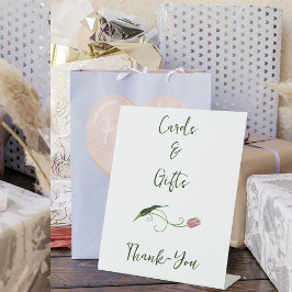 ピンクチューリップフローラカード&ギフト 台座サイン