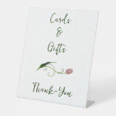 ピンクチューリップフローラカード&ギフト 台座サイン (正面)