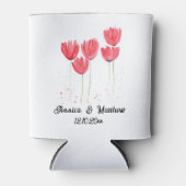 ピンクチューリップフローラ春素朴ウェディング 缶クーラー (正面)