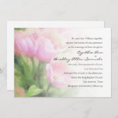 ピンクチューリップフローラ結婚式招待状 招待状 (正面/裏面)