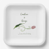 ピンクチューリップフローラ ペーパープレート (正面)