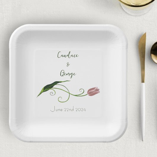 ピンクチューリップフローラ ペーパープレート