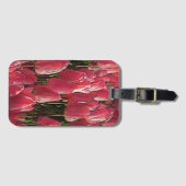 ピンクチューリップフローラ ラゲッジタグ (正面横)