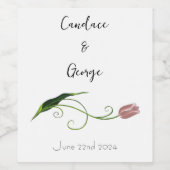 ピンクチューリップフローラ ワインラベル (シングルラベル)