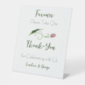 ピンクチューリップフローラ 台座サイン (正面)