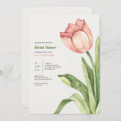 ピンクチューリップブライダルシャワー招待 招待状 (正面/裏面)