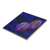 ピンクチューリップブルーハートフローラアート タイル (側面)