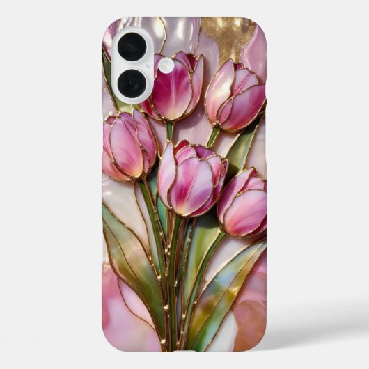 ピンクチューリップブーケフォンケース 花ギフト Case-Mate iPhoneケース (裏面)