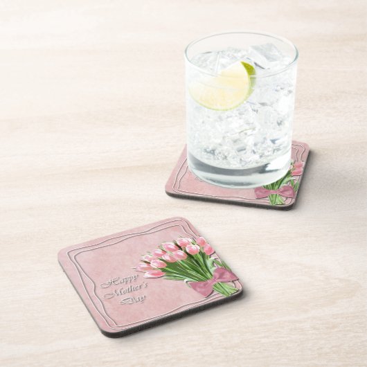 ピンクチューリップマザーズデイコースターの束 コースター (右側)