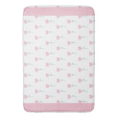 ピンクチューリップミニマルシンプルフローラガーリーかわいい バスマット (正面縦)