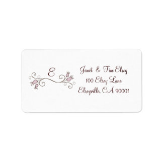 ピンクチューリップモノグラムカスタムラベル ラベル