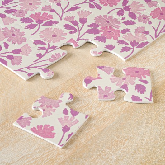 ピンクチューリップヴィンテージスタイルアートパズル ジグソーパズル (側面)