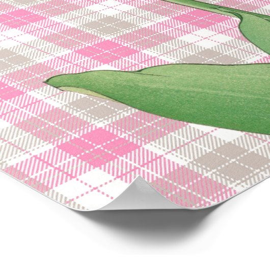 ピンクチューリップヴィンテージスタイルグラフィックアートポスター ポスター (角)