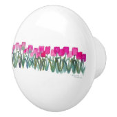 ピンクチューリップ丸いノブ セラミックノブ (右)