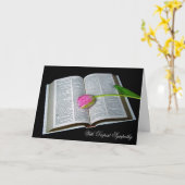 ピンクチューリップ悔やみや弔慰 カード (黄色い花)