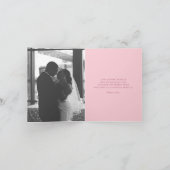 ピンクチューリップ感謝していハートアート結婚の写真 カード (内部)