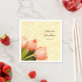 ピンクチューリップ春の結婚式披露宴 スタンダードカクテルナプキン (インサイチュ)