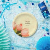 ピンクチューリップ春の結婚式披露宴 ペーパープレート (パーティー)