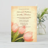 ピンクチューリップ春の結婚式招待 招待状 (スタンド正面)