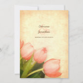 ピンクチューリップ春の結婚式招待 招待状 (裏面)