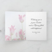 ピンクチューリップ春シーズンイースターグリーティングカード シーズンカード (内部)