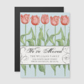 ピンクチューリップ春フローラの移動告知 (正面/裏面)