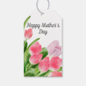 ピンクチューリップ母の日 ギフトタグ (正面)